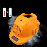 Casque de sécurité d'éclairage à double ventilateur, chapeau de ventilateur solaire, casque de sécurité anti-écrasement