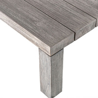 Table basse rectangulaire d'extérieur en teck massif de haute qualité, personnalisable, résistante aux intempéries, pour patio et jardin