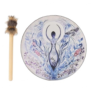 Tambor de Mano Personalizable al por Mayor Directo de Fábrica con Parches de Piel de Oveja y Cuerpo de Madera para Sanación Sonora Shamanica y Música Espiritual - Product Image 1