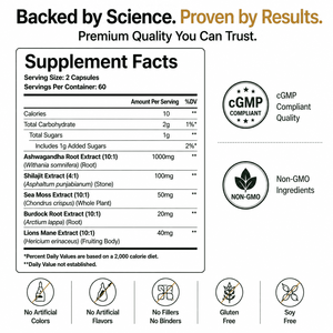 Private Label <b>Herbal</b> <b>Supplement</b> Stress Relief Sleep Energy Immune and Digestive Support Ashwagandha Root Extract Capsules - Product Image 2