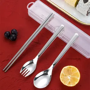 Du Lịch Đồ dùng thiết lập di động đồ dùng với trường hợp thép không gỉ thiết lập dao kéo tái sử dụng đũa muỗng nĩa