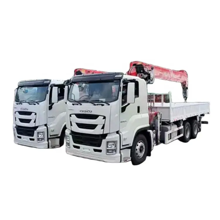 ISUZU GIGA cargo truck with 16 tons straight crane manipulator 6x4 truck mounted crane for sale