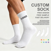 Chaussettes personnalisées avec votre propre logo, chaussettes de sport en coton noir pour homme, sans minimum de commande, votre propre marque, Elite Calcetines