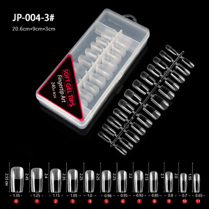 500 faux ongles carrés blancs moyens, transparents, à couverture complète, pour extension d'ongles, manucure professionnelle, à presser, pour salon - Product Image 2