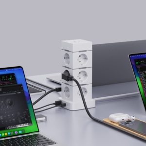 NOUVEAU Multiprise tour <span class=keywords><strong>Suoma</strong></span> Corée/Allemagne CE KC à 12 prises avec câble d'alimentation multiple et ports USB-A 1USB-C PD25W - Product Image 2