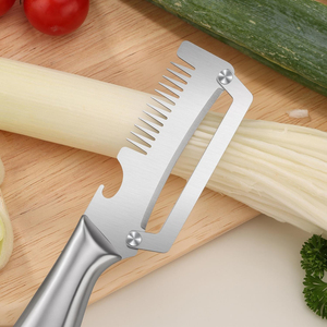 Éplucheur multifonctionnel 3 en 1 en acier inoxydable, éplucheur manuel pour légumes, fruits, pommes de terre, trancheur d'oignons verts, outil de préparation culinaire - Product Image 3