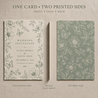 Cartes de vœux florales double face, cartes en papier botanique personnalisées pour mariage, fiançailles et fête prénuptiale