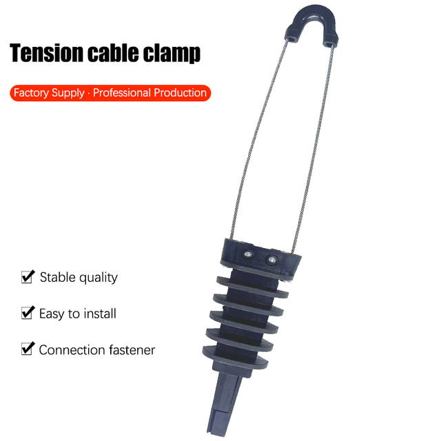 High-Performance Insulated Tension Cable Clamp, Easy Install Tension Hardware, Durable Insulating Material for Power Lines