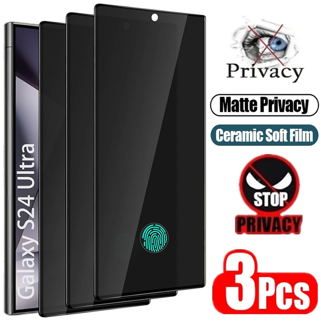 Matte Ceramic Privacy Screen Protector Suitable for Samsung Galaxy S21 S20 S22 S23 S24 Ultra Plus Anti Spy Film Protective Film