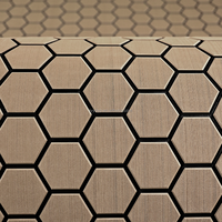 Tapis antidérapant en EVA brun clair et noir KT GuoMei, motif hexagonal brossé, pour accessoires de revêtement de sol de bateaux, bateaux à moteur, camping-cars et yachts
