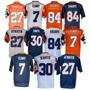 Camisetas de fútbol americano cosidas de alta calidad al por mayor Retro DEN 7 John Elway 30 Terrell Davis 84 Shannon Sharpe - Product Image 1