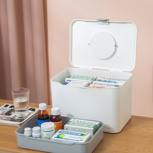 Caja de Almacenamiento de Medicamentos de Plástico para el Hogar, Botiquín de Primeros Auxilios, Organización del Hogar, Gabinetes de Medicamentos Funcionales con Tapa - Product Image 1