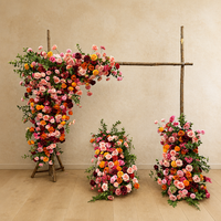 Nouveauté - Fleurs artificielles modernes orange et rose - Arrangements floraux pour mariage - Décoration de mariage