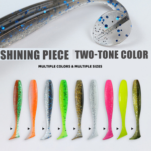 Boîte de 50 leurres de pêche à queue de pagaie, 3,5-7,5 cm, leurres souples en PVC, leurres nageurs pour la pêche à la truite, au crappie et au bar en eau douce - Product Image 6