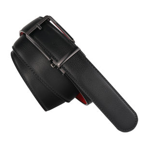 Designer Ratelriem Zonder Gat Op Maat Logo Dubbelzijdige Kleur Automatische Gesp Riem Voor Heren Echt Lederen Riem - Product Image 3