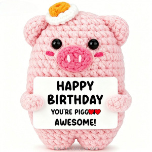 Vente en gros : Nouvelle collection de mini-porcs en crochet amusants et émotionnels, avec message positif, pour la promotion en gros. - Product Image 3