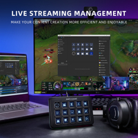 Fifine Ampligame D6 RGB Streaming Media Keyboard 15 touches LCD programmables Console de jeu PC contrôleur de flux personnalisable