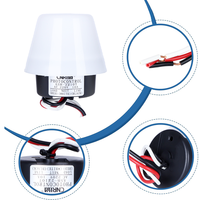 Interrupteur photoélectrique thermique électronique extérieur CNRIYA IP54/IP44 220V 30-120S à temporisation jour/nuit pour éclairage public LED PP/PC ASB-2210T
