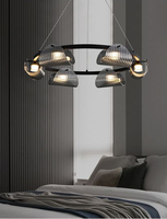 Lustre en verre en forme de cercle au design simple en métal moderne, vente chaude 2024.