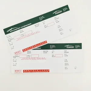 Custom Booking Airline Blank Boarding Pass Paper Cheap Flights Tickets.