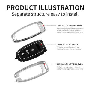 Étui de protection pour clé pliante en alliage de zinc pour <span class=keywords><strong>Audi</strong></span> C5 C6 R8 A1 A3 A4 A5 A6 A7 Q3 <span class=keywords><strong>Q5</strong></span> Q7 S6 B6 B7 B8 8P 8V 8L Tt Rs Rs3 S3 - Product Image 5