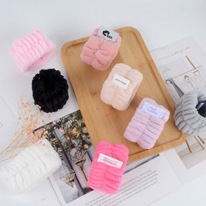 Custom Logo Microfiber Coral Fleece Spa Wristband Microfiber Headbands for <strong>Bath</strong> - Product Image 5