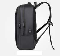 Tas Ransel Laptop Travel Anti Air Kapasitas Besar dengan Logo Custom, Ritsleting USB, Unisex, untuk Bisnis