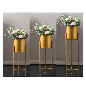 Macetero de Flores Decorativo de Metal Dorado Personalizado, Decoración Moderna <span class=keywords><strong>para</strong></span> el Hogar, Soporte <span class=keywords><strong>para</strong></span> <span class=keywords><strong>Plantas</strong></span> - Product Image 6