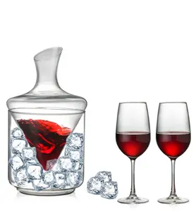 Harga Pabrik Langsung Botol Anggur Wiski Botol dan Gelas Set Tangan Ditiup Memimpin Gratis Kristal Teko