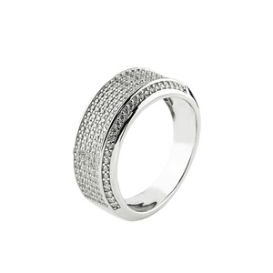 Уникальное 925 Обручальное кольцо из стерлингового серебра 1,5 Ct белый топаз купольная вставка для помолвки на годовщину для мужчин Саудовская Аравия - Product Image 1