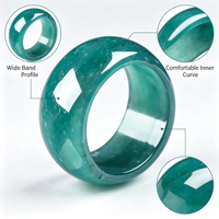 Bague Donut en Jadeite Bleu Glacé avec Vert Flottant, Pendentif en Jade Naturel Type A, Bijou pour Hommes et Femmes, Cadeau