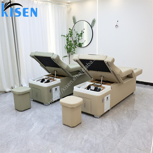 เก้าอี้นวดสระผมปรับเอนได้ ยี่ห้อ Kisen Factory รุ่น Custom Salon พร้อมฟังก์ชั่นนวดเท้า ทำเล็บเท้า ทำสปาหัว และเตียงสระผม พร้อมไฟส่องสว่าง - Product Image 6