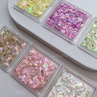 Paillettes irisées irrégulières style influenceur pour nail art, nouveau modèle HZ091 ultra-fin et cassable, vente en gros disponible