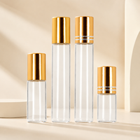 Flacon roll-on d'huile essentielle ambrée marron pleine taille pour cosmétiques, 1ml, 2ml, 3ml, 5ml, 10ml, avec bouchon en aluminium, emballage pour huiles essentielles et parfums