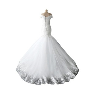 Off The Shoulder Mermaid Wedding Dress <b>White</b> <b>Lace</b> Sweetheart Neckline Vintage Style Train Gown - Product Image 5