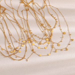 Dreamidea 18K chapado en oro <span class=keywords><strong>de</strong></span> <span class=keywords><strong>acero</strong></span> inoxidable <span class=keywords><strong>Corazón</strong></span> y mariposa colgante collares conjunto delicado encanto joyería para mujer - Product Image 2