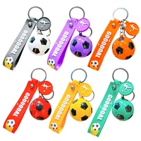 Sportliefhebbers Creatieve Stijl 3D Voetbal Sleutelhanger UV Geprint PVC Acryl Kunststof Legering Metaal Rubber Sleutelring