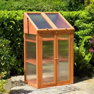 Mini Pequena Madeira home jardim produto interior vidro estadiamento prateleira Hidropônico Kit Net Simples Green House Garden Greenhouse