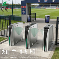 Tourniquet pivotant de luxe en acier inoxydable CAJ 304 avec lecteur QR pour l'accès aux terrains de football - Contrôle d'accès