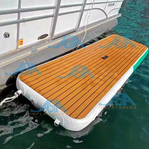 Dock flottant gonflable de qualité commerciale 10x8 pieds |   Ponton robuste pour l'entretien des marinas, <span class=keywords><strong>la</strong></span> pêche et l'accès à l'eau - Product Image 3