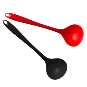 Silicone soup ladle long handle soup ladle food grade silicone spoon high temperature resistant non-stick silicone soup ladle