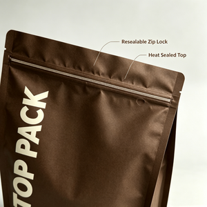Sachet personnalisé OEM mat refermable à fond plat et huit soudures latérales pour café instantané biologique torréfaction moyenne et café lyophilisé en vente au détail - Product Image 2