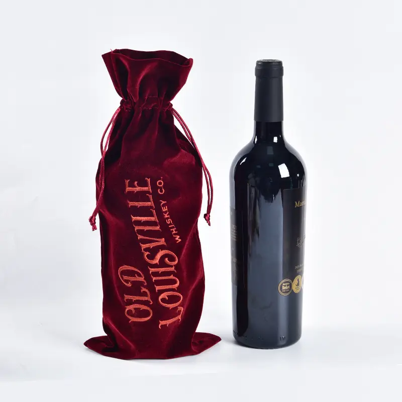 Vente en gros de sacs à cordon en velours personnalisés de haute qualité cosmétiques multifonctionnels bijoux sacs de stockage de vin rouge