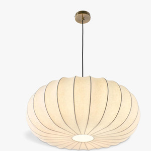 Lanterne de style japonais, abat-jour en papier blanc, base en laiton, luminaire LED pour salon, chambre, villa, appartement - Product Image 5