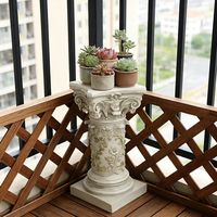 Support de plantes en colonne romaine classique, statue de pilier grec en résine durable pour la décoration extérieure de jardin et de balcon, piédestal élégant