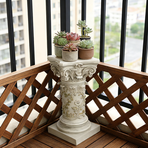 Soporte para Plantas con Diseño de Columna Romana Clásica, Pilar Griego de Resina Resistente para Decoración de Jardín o Balcón, Elegante Base Pedestal - Product Image 6