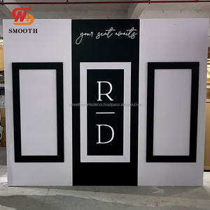 SMOOTH Smooth Modern Style <b>Black</b> White Seating Chart <b>Display</b> Backdrop Pvc Acrylic Wedding Reception Decor With Lamp - Product Image 2