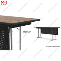 Mesa de Conferencia Profesional Moderna con Panel Plegable, Mesa de Reuniones para Capacitación, Muebles de Oficina, Uso en Escuelas, Hogares y Hoteles