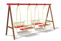 Grande balançoire extérieure en bois et en métal pour aire de jeux pour enfants