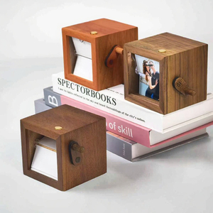 Customizable 8-Page 16-Flip Wooden <b>Cube</b> Photo Machine with <b>Light</b> Self-Customized Flip Book for Christmas - Product Image 3